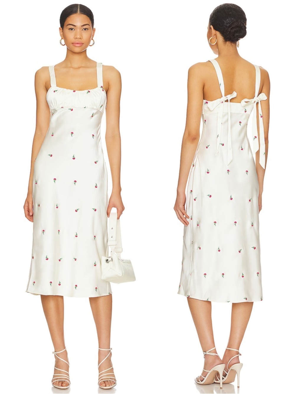 NWT - Majorelle - Eden Midi Dress - Ivory & Pink